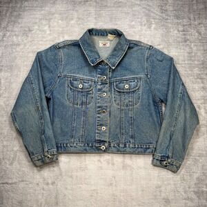 Nevada Jeanswear Jacket Womens Medium Blue Vintage 90s Western Boxy Cropped
